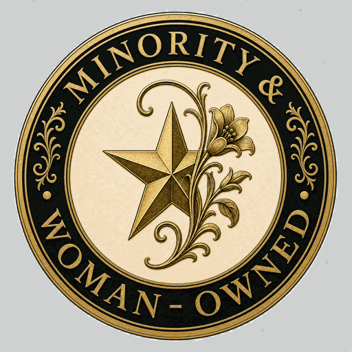 Minority and Woman-Owned business badge